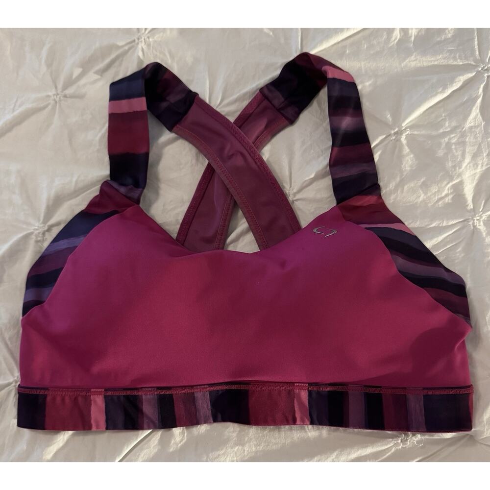 BROOKS Uplift Crossback Medium Support Sports Bra Multi & Pink,Size M